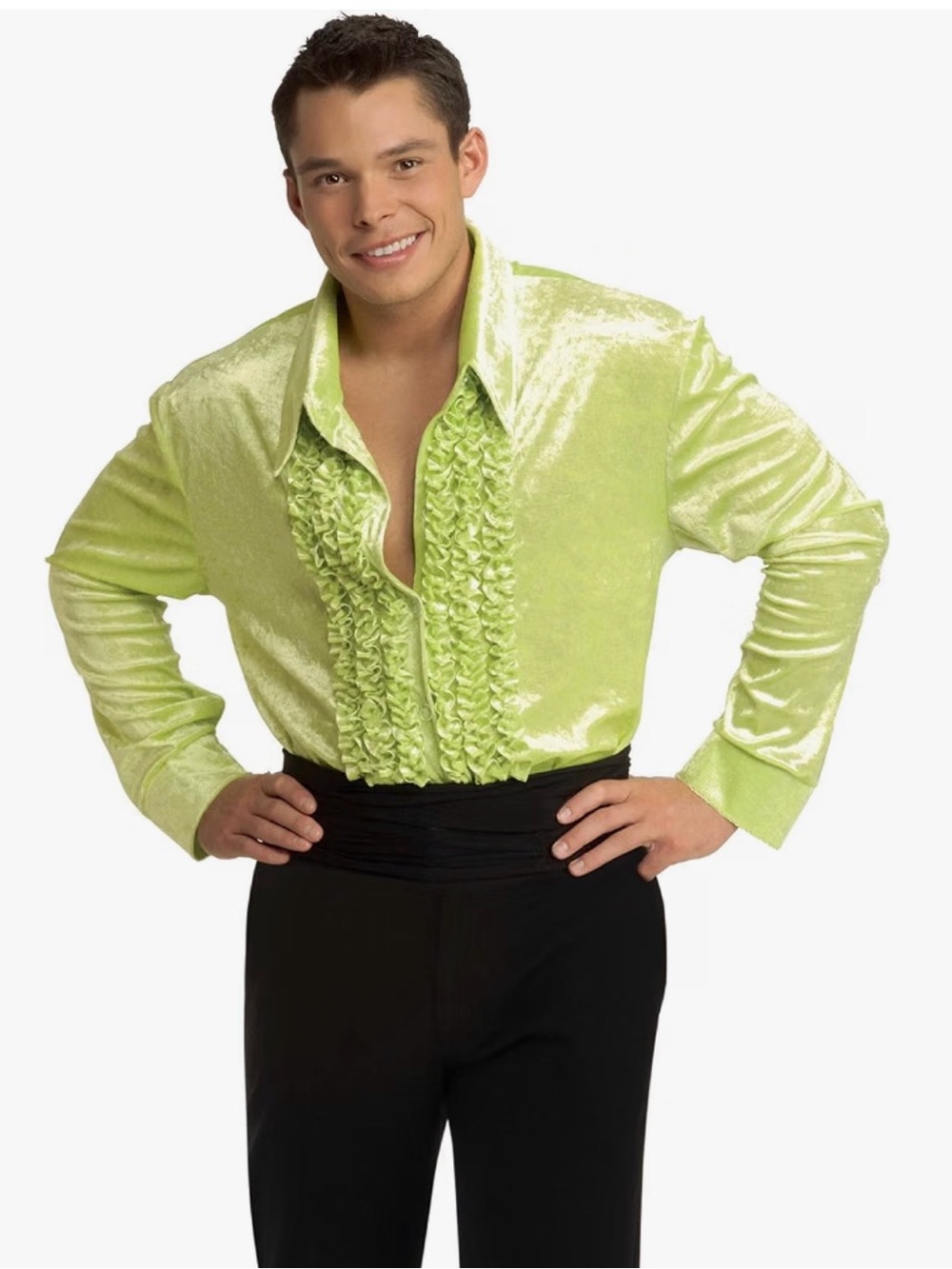 Rubie’s Velvet Disco Mania Shirt in Lime Green Men’s Size Medium